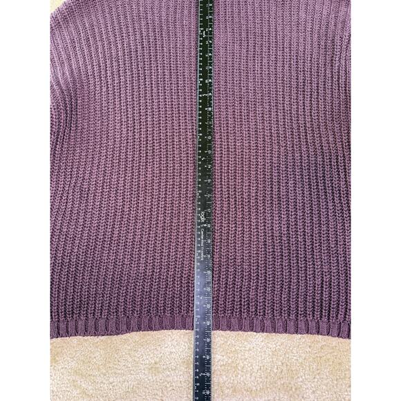 Lands' End Sweater Womens XL Maroon Merino Wool Blend Turtle Neck Chunky D855 - Picture 8 of 9